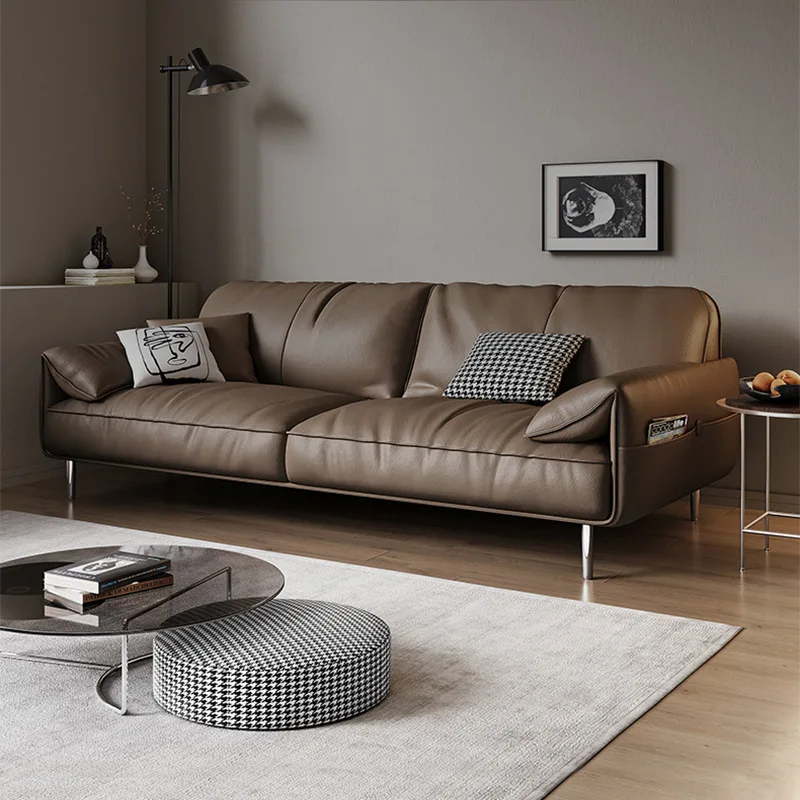 Office Sofa Reception Room Leather Three-person Office Sofa Simple Modern Business Coffee Table Combination Set