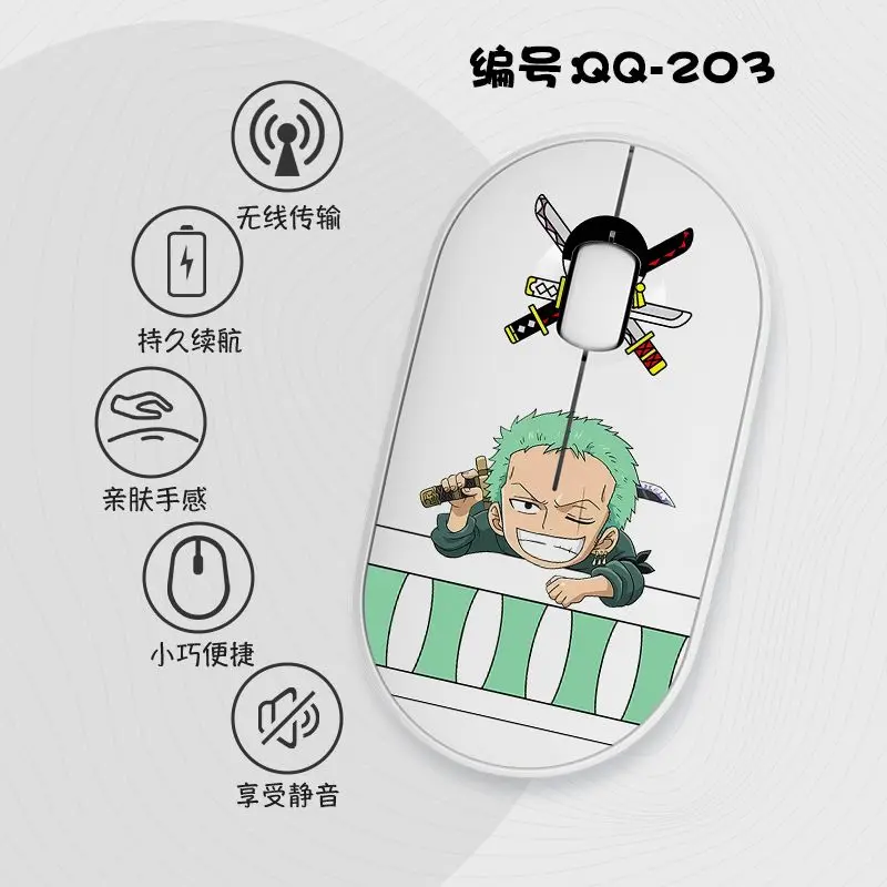 Anime Luffy Sauron chopper Ace Creative Printing Wireless Bluetooth Mouse One Piece New Silent Laptop Office Special Mouse Gift images - 6