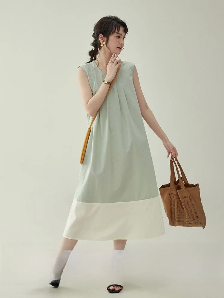 AMUU Original coréen Sle rond Ne Svel épissure Dr femmes été nouvelle jupe ample décontractée gilet Sle H pe Dr