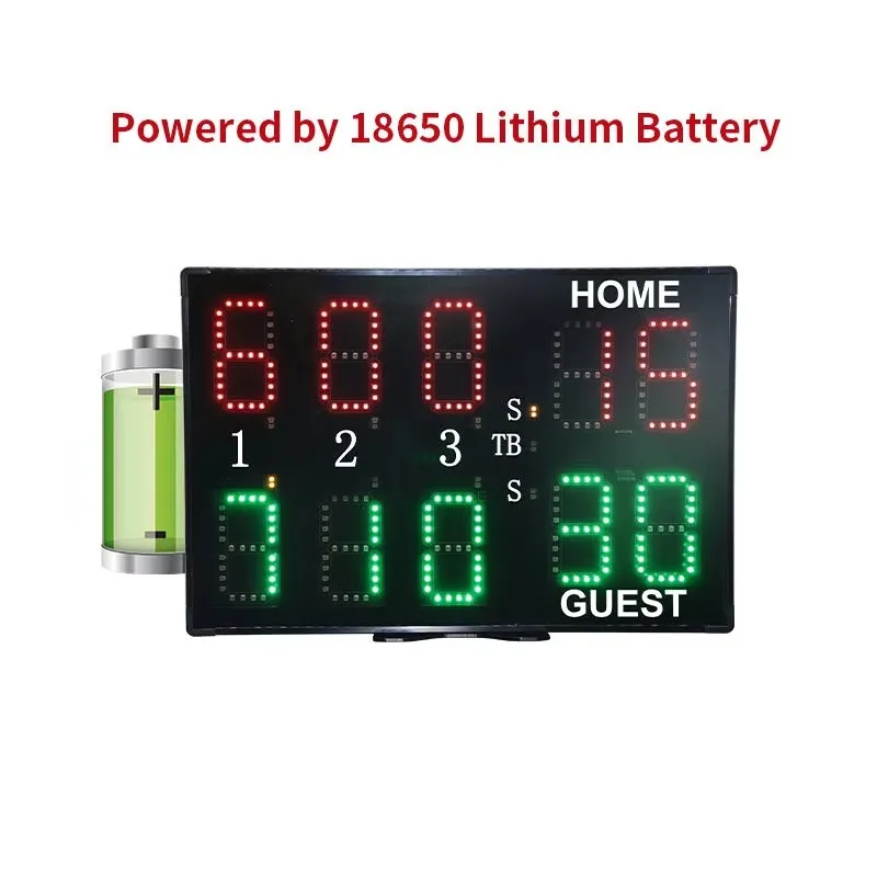 3 Inch Digital LED Tennis Scoreboard with Remote Control Home And Guest Score Display for Sports Events