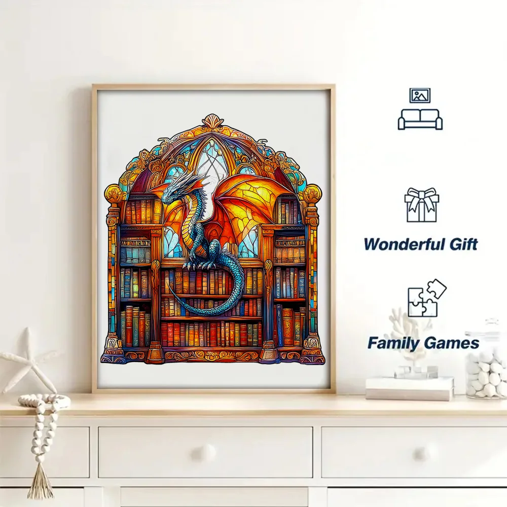 أطلق العنان للمغامر الداخلي الخاص بك باستخدام أحجية الصور المقطوعة الخشبية لمكتبة Dragon's الخاصة بنا - تحدي عالي الحصاد