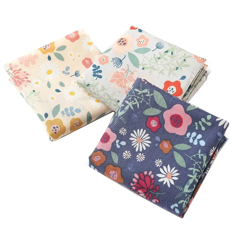 3Pcs 34x34cm 100% Cotton Flower Printed Women Handkerchiefs Square Towels Scarf Tea Party Favors Wedding Party Gift