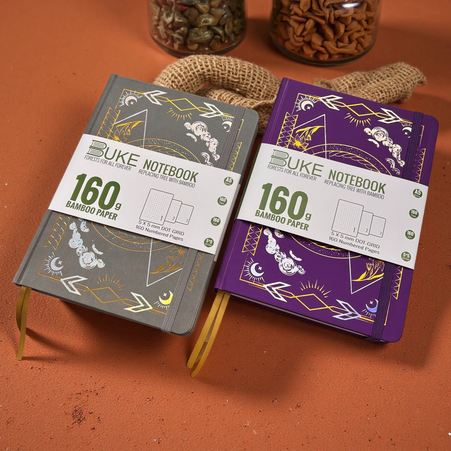 BUKE A5 Dooted Notebook Dot Grid Journal – 160 nummerierte Seiten für Bujo, Reisen und tägliche Notizen – Detail 12