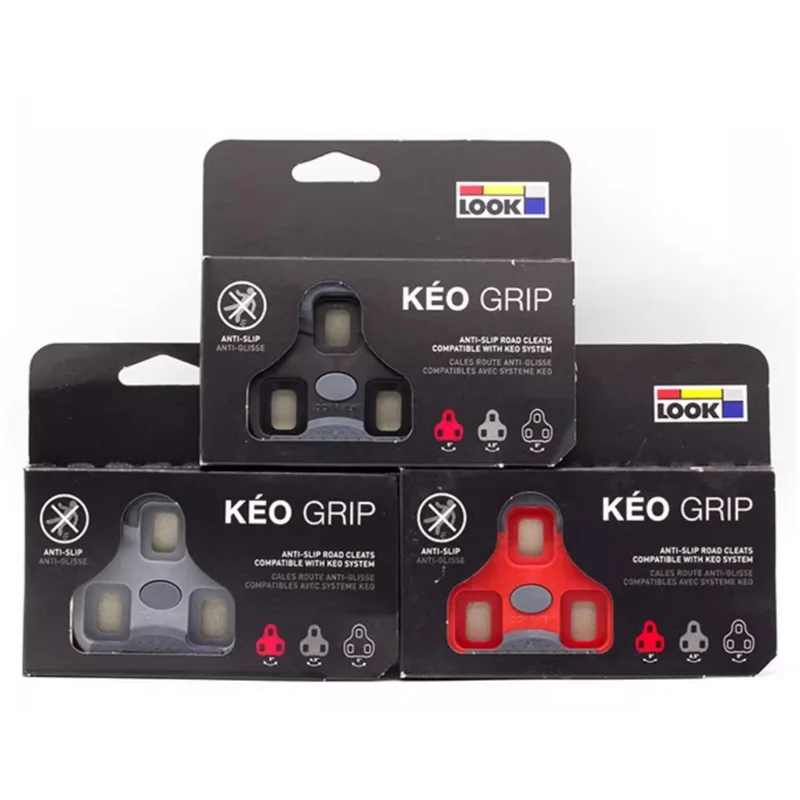 Para tacos de agarre de Pedal compatibles LOOK KEO para bicicleta de carretera PLÁSTICO ROJO GRIS NEGRO