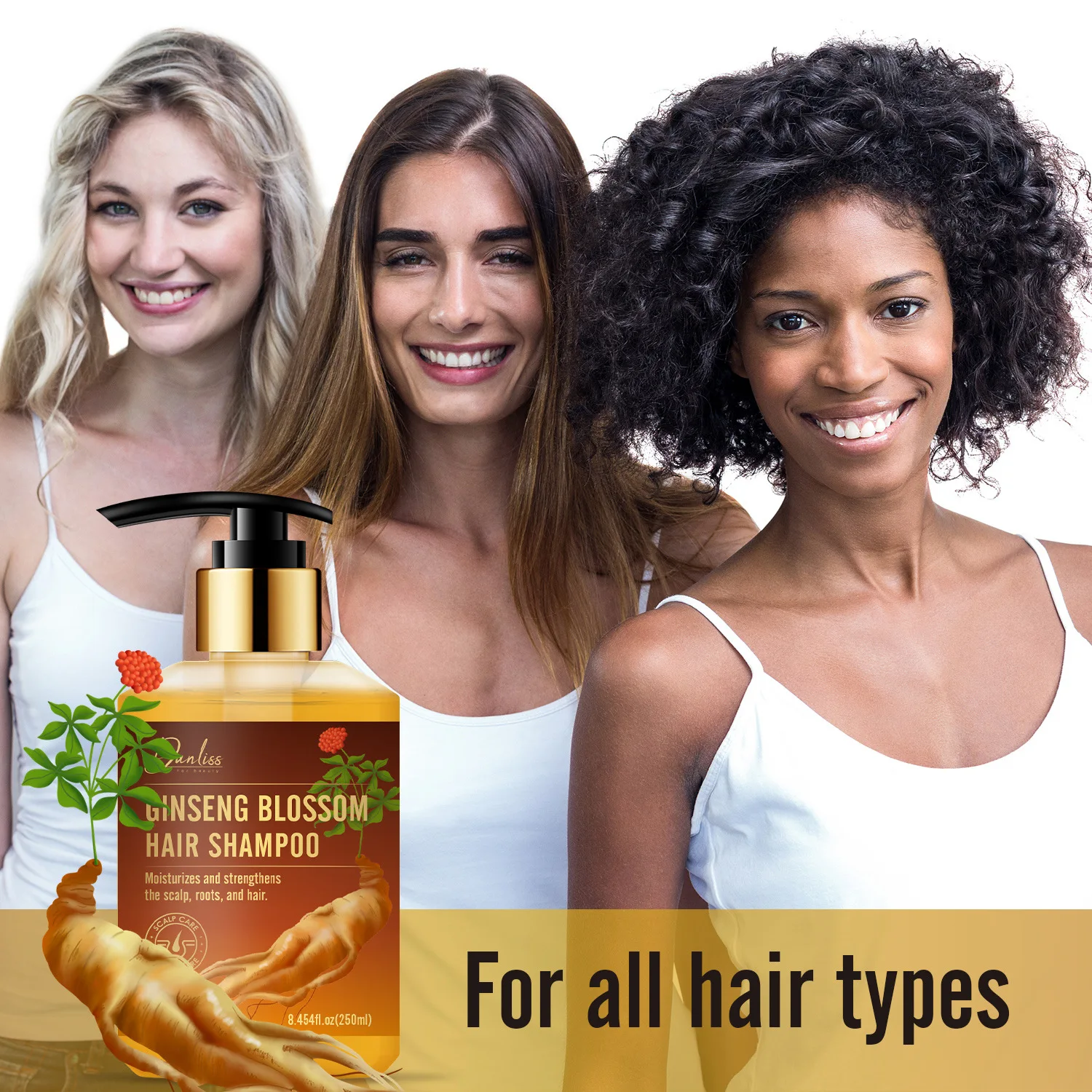 Ginseng Flower Shampoo Deeply Nourishes Hair, Promotes Hair Growth and Strengthens Hair Roots. Ginseng Flower Shampoo 500ml 4