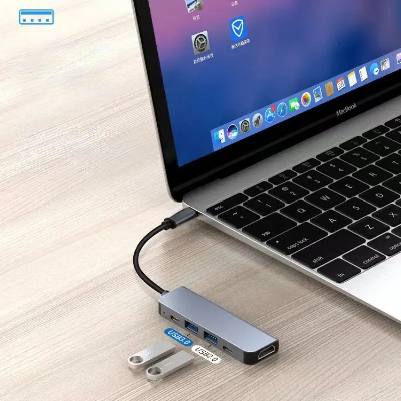 USB C Hub إلى 4K HDMI-متوافق مع USB 3.0 2.0 نوع C PD جهاز شحن لماك بوك باد سامسونج S10 ديكس TV ماوس لوحة المفاتيح U القرص