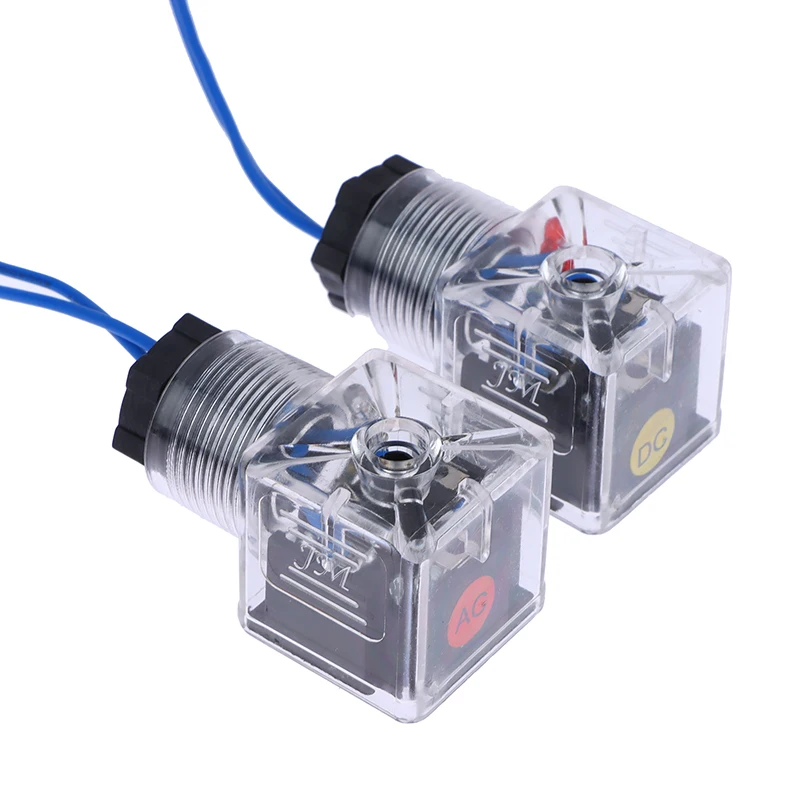 1Pcs DC 24V Solenoid Coil Plug Hydraulic Valve Transparent Voltage With Wire Waterproof And Dustproof Universal Accessories