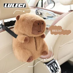 LULECI Idea Cute Plush Capybara Car Tissue Box Multi-purpose Car Interior Armrest Suspension Tissue Box Cute Doll Accessories