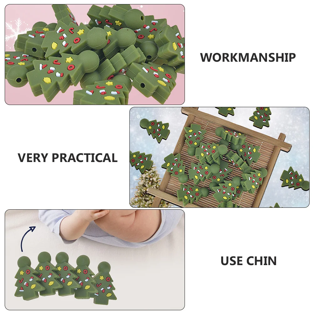 5 pezzi massaggiagengive in silicone albero di natale a forma di denti molatura stick per neonati masticare per bambini asta molare massaggiagengive in silicone per bambini cura del bambino