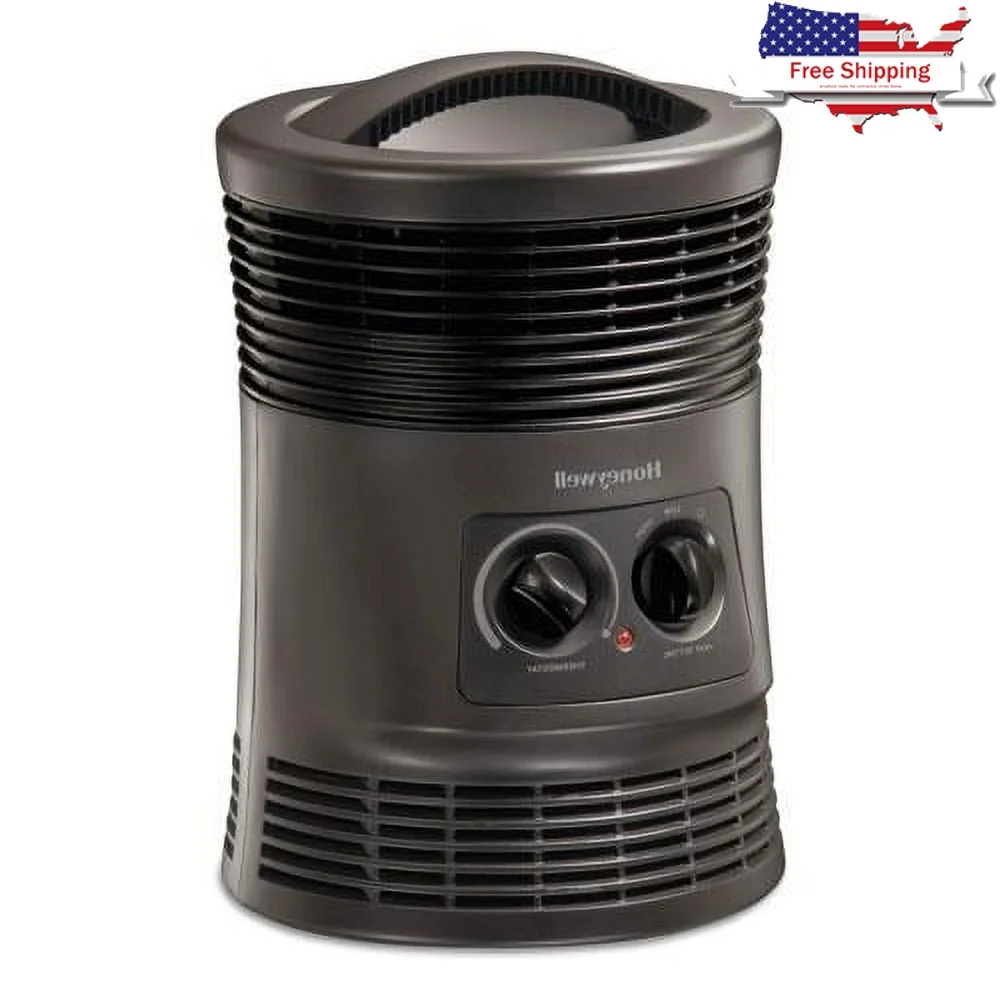 Calentador forzado con ventilador Manual de 2 velocidades de 1500W, calefacción envolvente de 360 grados, termostato ajustable, características de seguridad para uso en interiores, 150 pies cuadrados