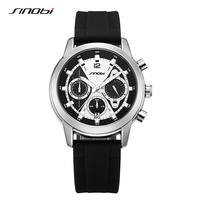 Sinobi Top Design Fashion Men's Watches Top Luxury Man's Quartz Wristwatches Original Sports Clock Military Chronograph Watch