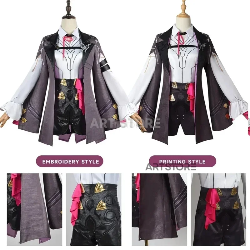 Kafka cosplay game honkai: Star rail cosplay wig full set women hair honkai Kafka shoes cosplay costume Halloween party suits E