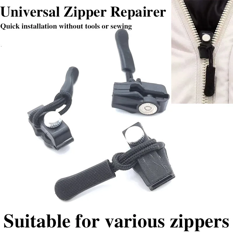 Universal Zipper Repairer,Universal Mini Adjustable Zipper Restorer Non-Slip Metal Universal Zipper Repair Replacement Head