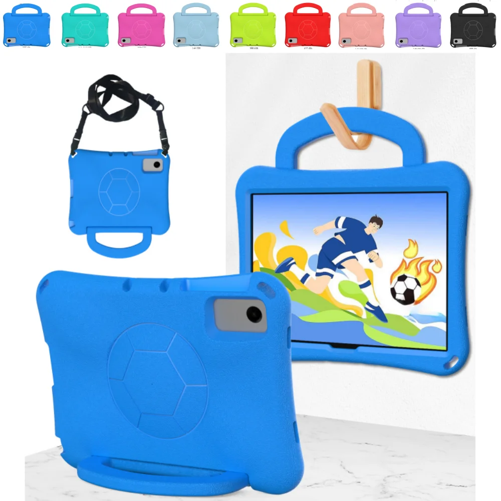 

Kids EVA Case for HUAWEI Honor Pad X8a 11 inch X8A 11" 2024 NDL-W09 Football Folding Handle Stand Cover with Shoulder Strap