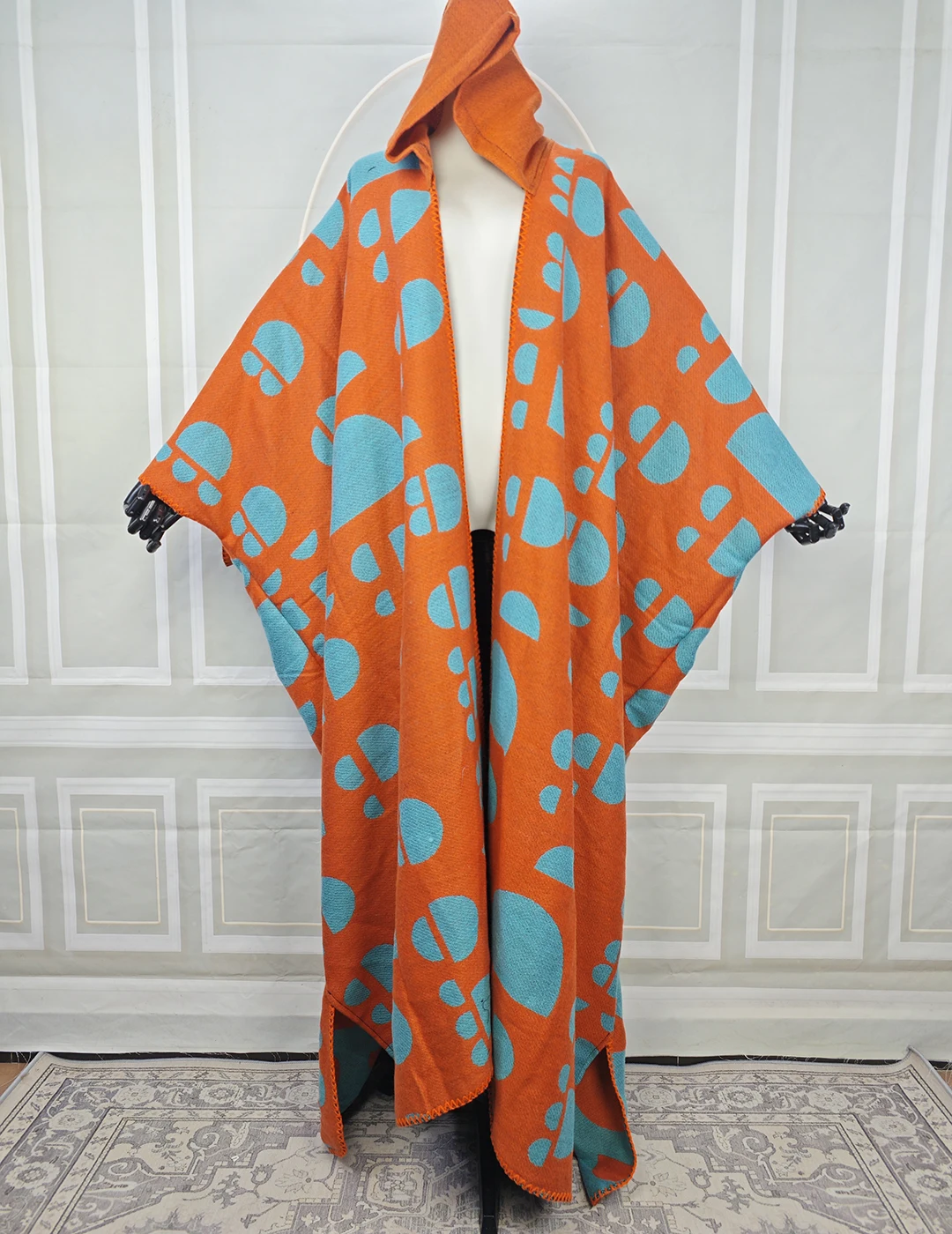 

Новая мода с капюшоном, зимнее пончо с открытой передней частью, мусульманские женские повседневные теплые уличные длинные кардиганы, роскошные кимоно в африканском стиле для блоггеров