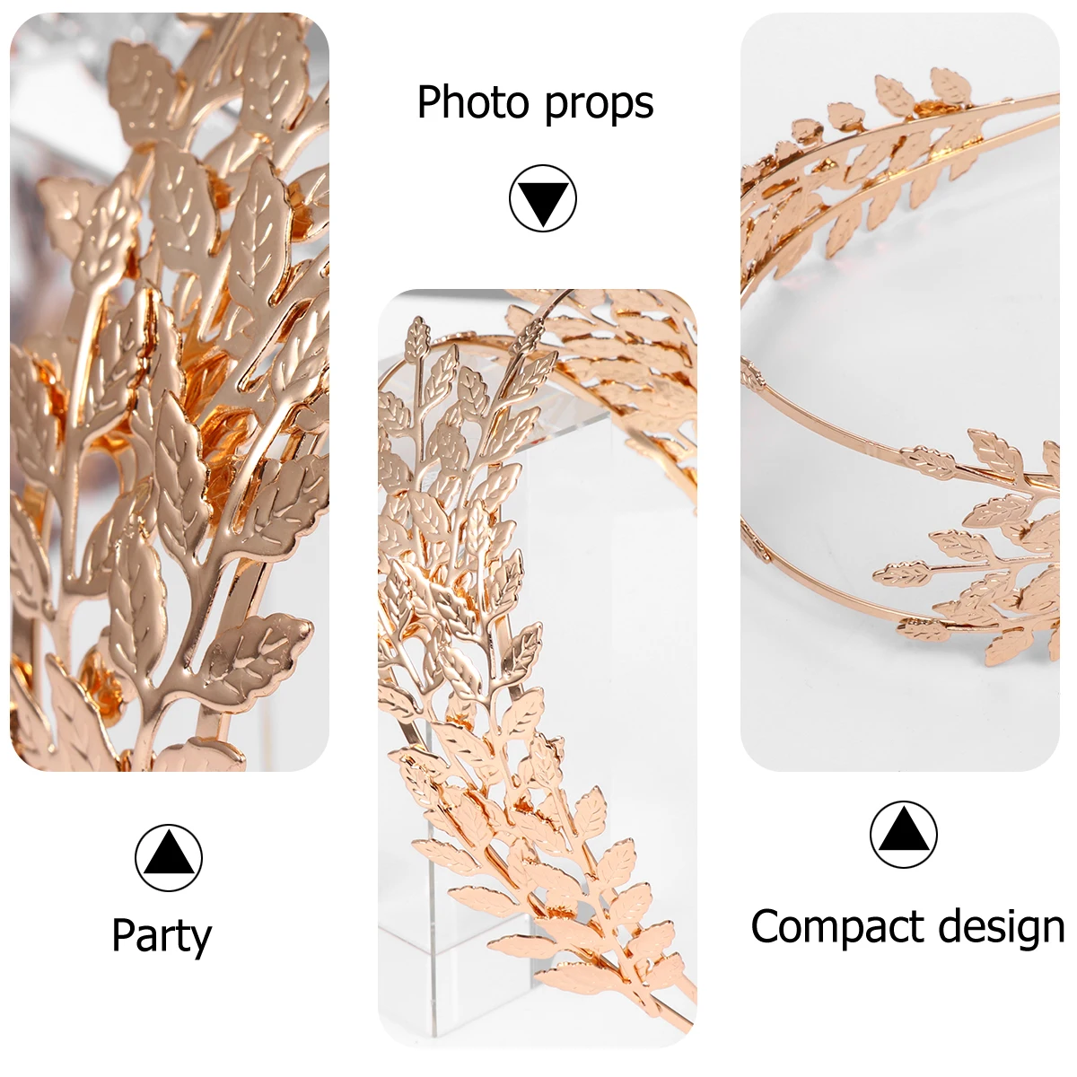 

Baroque Headband Hair Hoop Alloy Headdress Lightweight Leaf Decorations Photo Props Bridal Accessories Wedding Party Cosplay