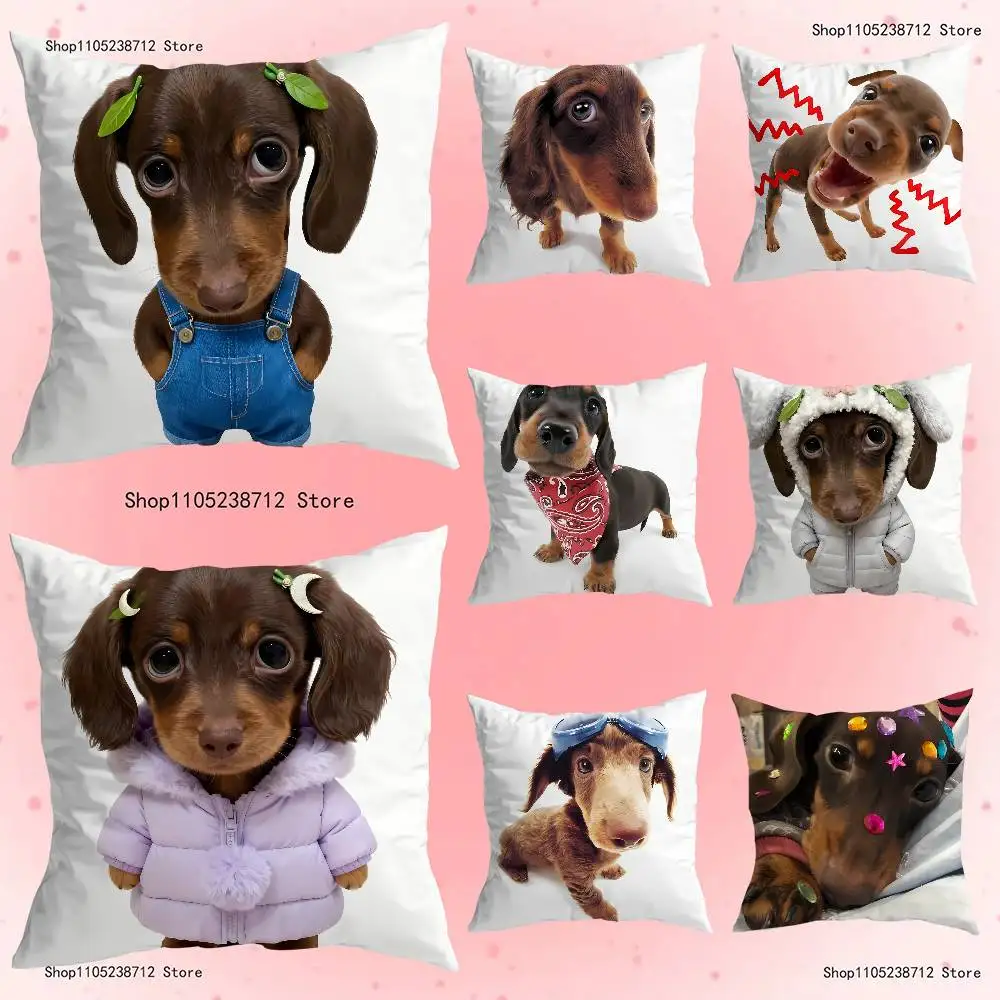 

Cute Funny Dog Dachshund Pillowcase Pillowslip Cushion Plush Boys Girls Cartoon Anime Kawaii Decoration Kids Birthday Cute Gifts