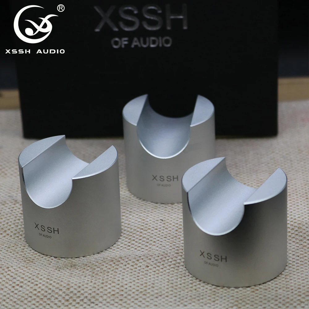 4 قطعة 8 قطعة XSSH HIFI حامل للكابل حامل سبايك دعم الإطار النقي الألومنيوم زائدة وسادة امتصاص الصدمات الطاقة كابل مكبر الصوت قدم