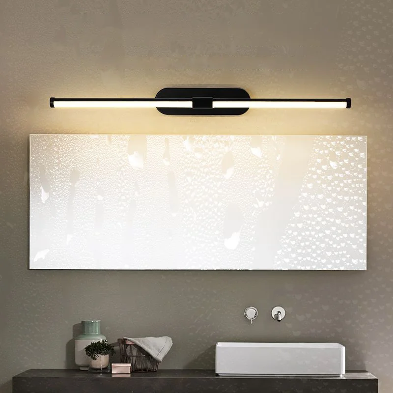 LED Bathroom Mirror Headlight Simple Waterproof Anti Fog Free Punching Bathroom Mirror Cabinet Cosmetic Mirror Long Lamp