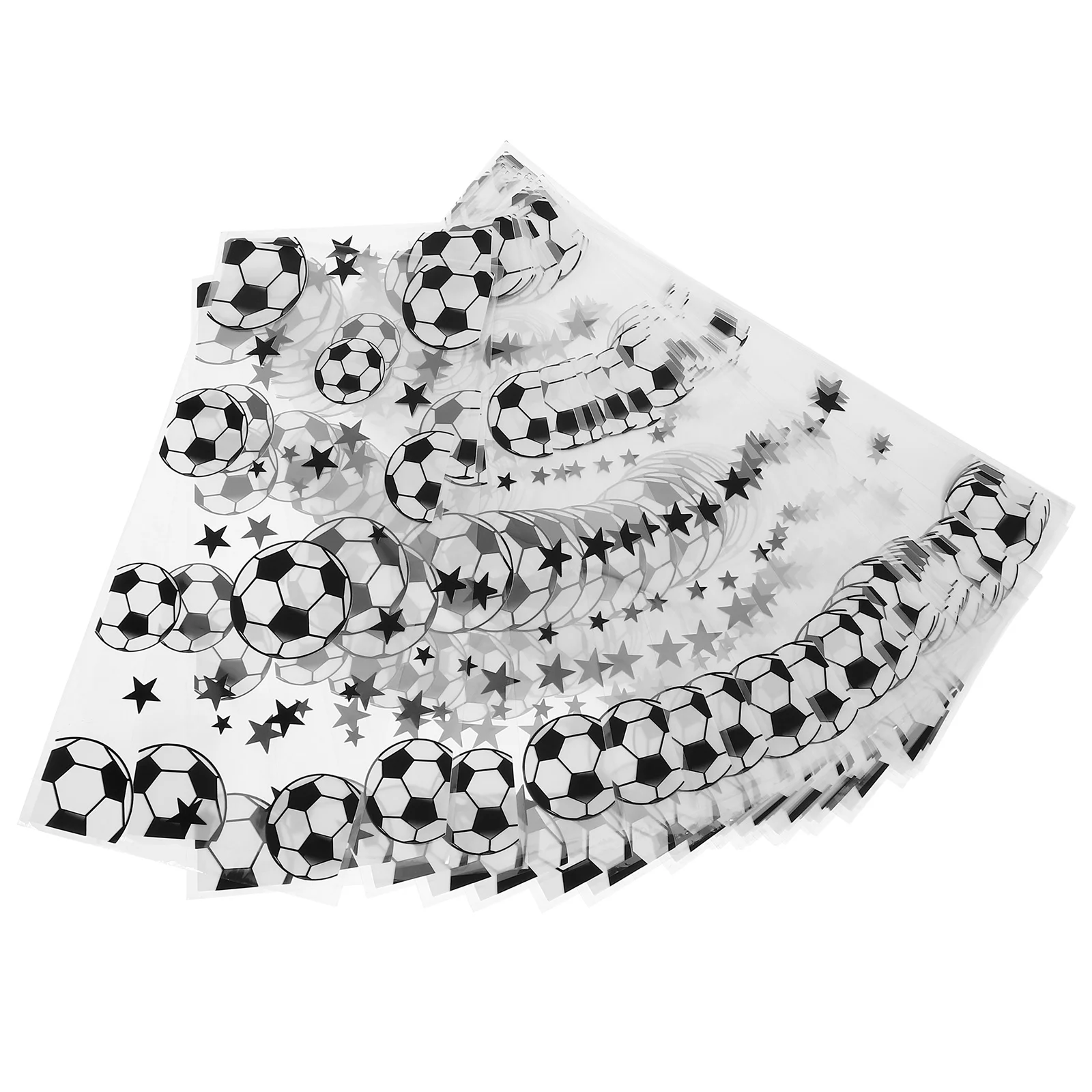 100 Pcs Sport Game Treat Bags Football Candy Gifts Candies for Goodie Soccer Goody Transparent Party Supplies