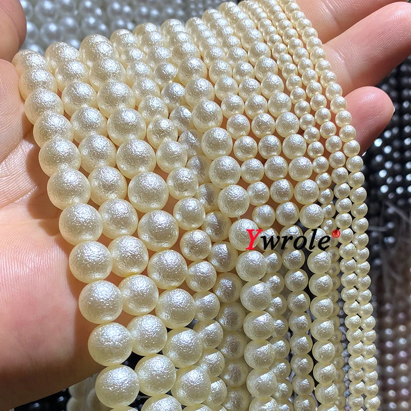 6 8 10MM Light Yellow Japanese Cotton Pearl Loose Round Spacer Beads for Jewelry Making DIY Earrings Bracelet Charms Accessories