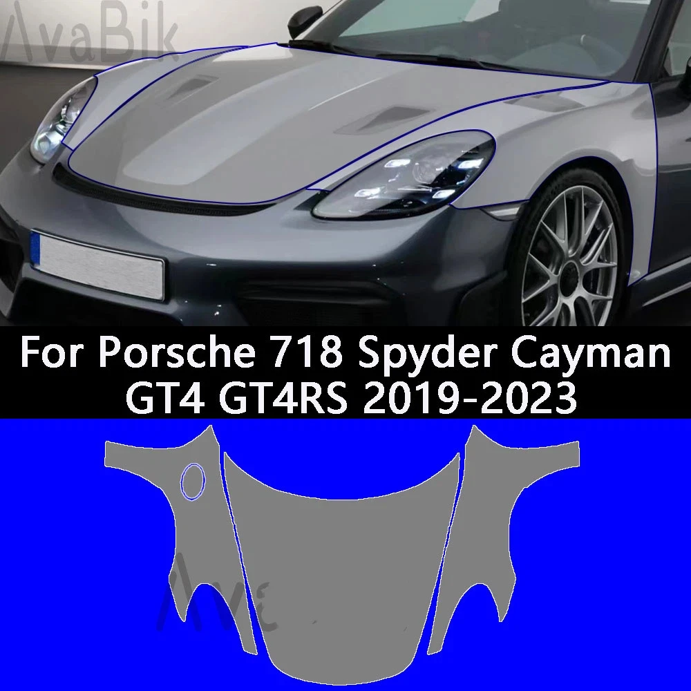 

PPF автомобильный кузов, предварительно вырезанная защитная пленка из ТПУ для Porsche 718 Spyder GT4 GT4RS 2019-2023, автомобильный прозрачный комплект, прозрачная наклейка