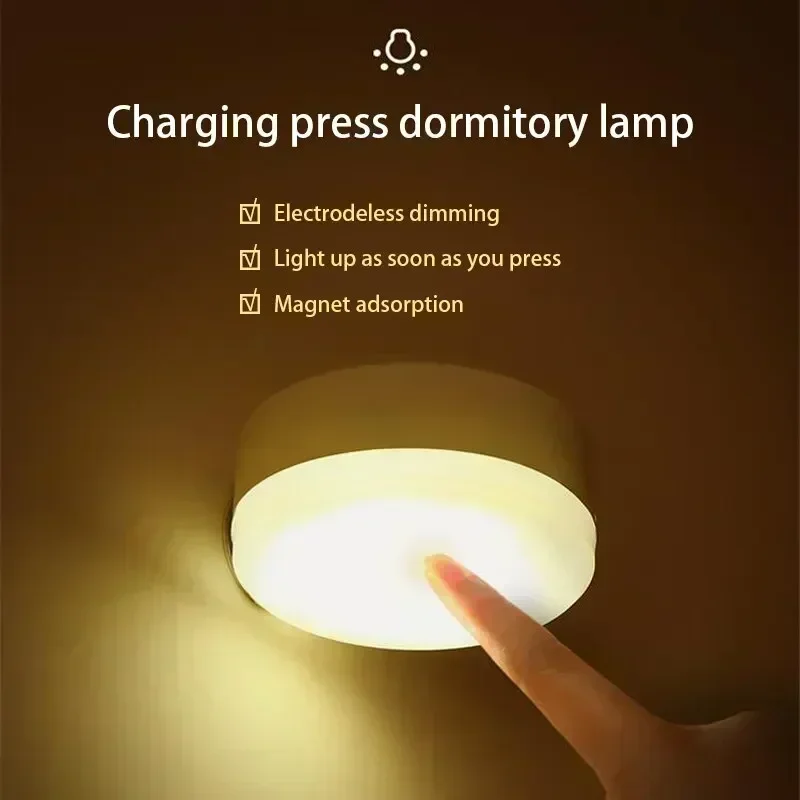 LED Motion Sensor Night Light USB Rechargeable Night Lights Eye Protection Study Lamp for Bedroom Table Closet Decoration