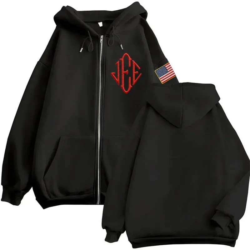 Men's Hoodies  Print Zipper Men Women Fashion Zip Up Hooded Sweatshirts Long Sleeve Pullovers Jackets Hip-hop Rock Youth