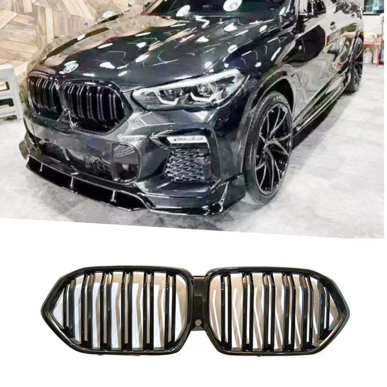 Suitable for 2020-2022 X6 double-line bright black G06 double-line Grille original car replacement Car Grille Mesh Decoration