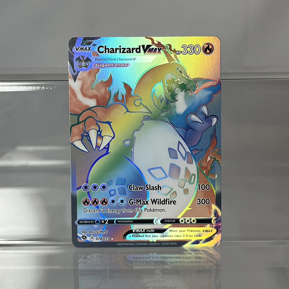 Folie PKM Einzelkarten Pikachu Charizard EX Bubble Mew Game Seltene Sammelkarten PTCG Rainbow Proxy Cards