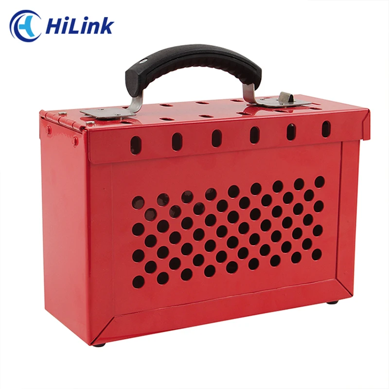 Safety LOTO Portable Metal Steel Industrial Group Management Lockout Station Lock Box with Keyhole Slot