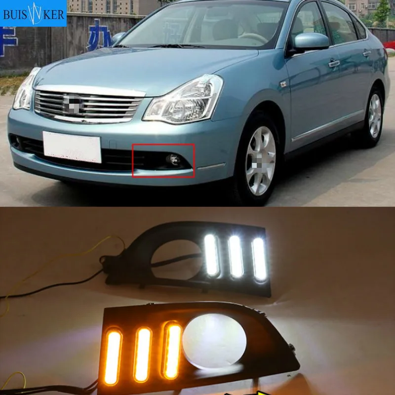 

2pcs For Nissan sentra Sylphy 2006 2007 2008 LED DRL Daytime Running Lights Daylight yellow turn Signal lamp