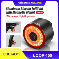 Gaciron Smart Brake Bike Tail light LOOP-100 Bicycle Rear Light Magnetic Mounting For Seat Tube & Saddle Waterproof Bike Lamp