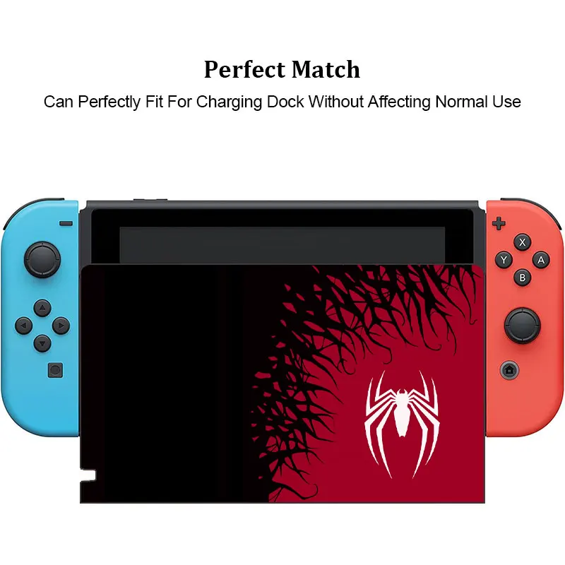 Faceplate Protective Cover For Nintendo Switch Oled TV Dock Station Spider Theme Decorative Replacement Front Plate Case