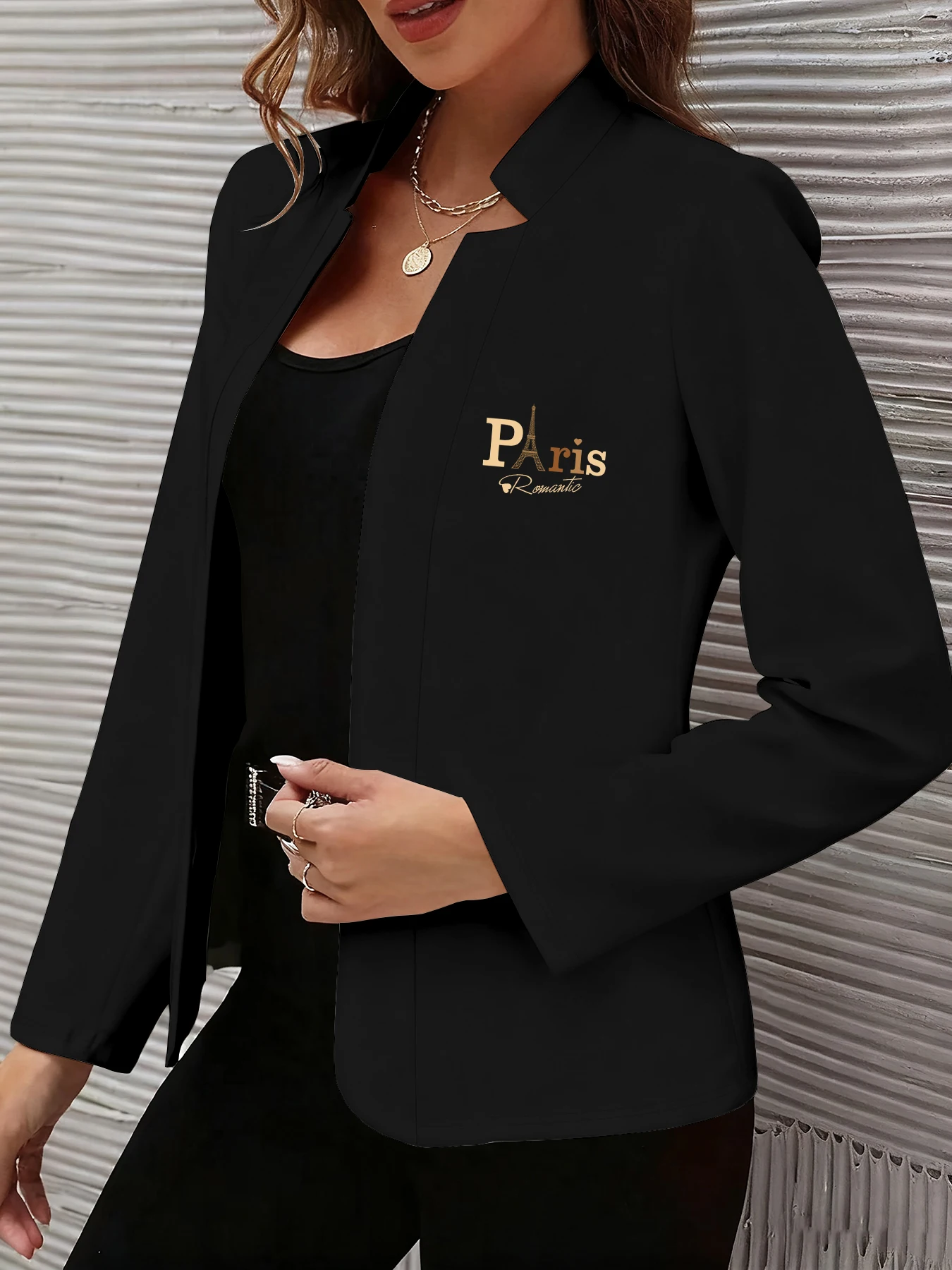 

European and American Style Spring and Autumn Casual Jacket, a Must-Have for Trendy Women, Women's Cardigan Jacket, Women's Fashionable Blazer Jacket, Women's Slim-Fit Cardigan, Long-Sleeve Style, Suitable for Spring and Autumn, Machine Washable, Casual W