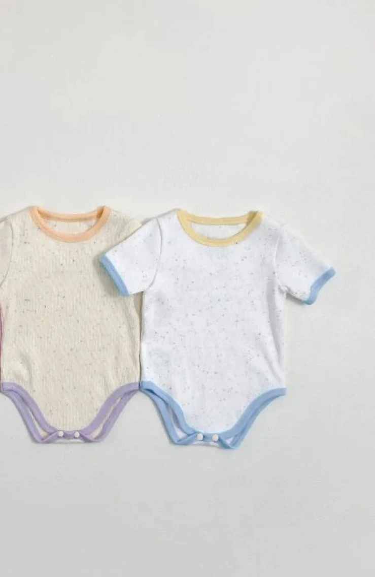macacao-de-algodao-multicolorido-com-bolinhas-para-bebes-unissex-fino-gola-redonda-manga-curta-roupa-de-escalada-triangular