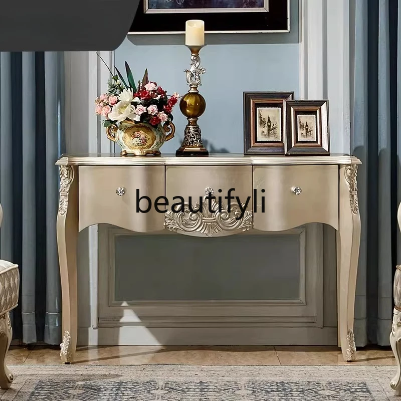 

European entry porch table American light luxury porch cabinet French retro wall side cabinet bedroom dresser