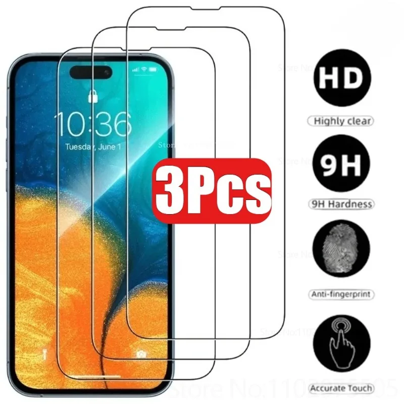 

3 шт. HD-защитная пленка для экрана для IPhone 12 11 Promax 13 Promax 16E 14 Plus, прозрачное закаленное стекло 17 Promax 16 15 Plus XS X Film
