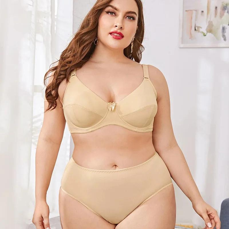 

Large size bra set, women's ultra-thin cup, comfortable underwear, large chest cup, enlarged underwear manufacturers wholesale