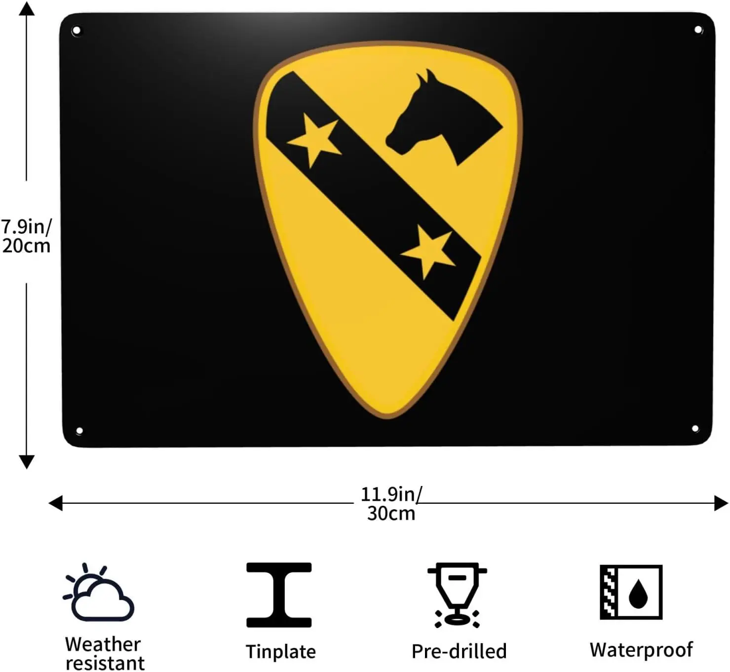 1st Cavalry Division - Distinctive Unit Insignia Tin Signs Funny Vintage Metal Iron Sign For Home Bar Coffee Kitchen Room Wall D