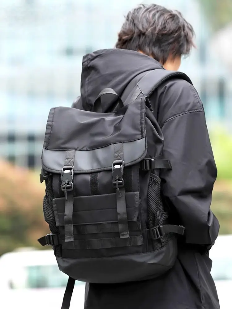 Fashion Backpack For Men Nylon Waterproof 15.6 Inch Laptop Mochila Large Capacity Travel Durable College Backpack