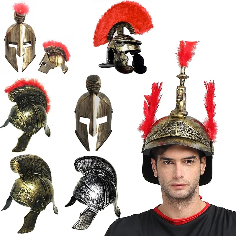 Cos Show Props Headdress Hat Ancient Warrior Helmet, Shield Samurai Knight Hat