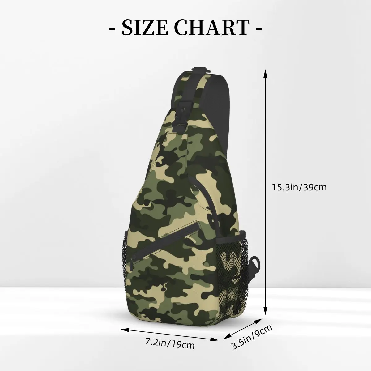 Green Camouflage Military Sling Bag Chest Crossbody Shoulder Sling Backpack Travel Hiking Daypacks Camo Casual Bag