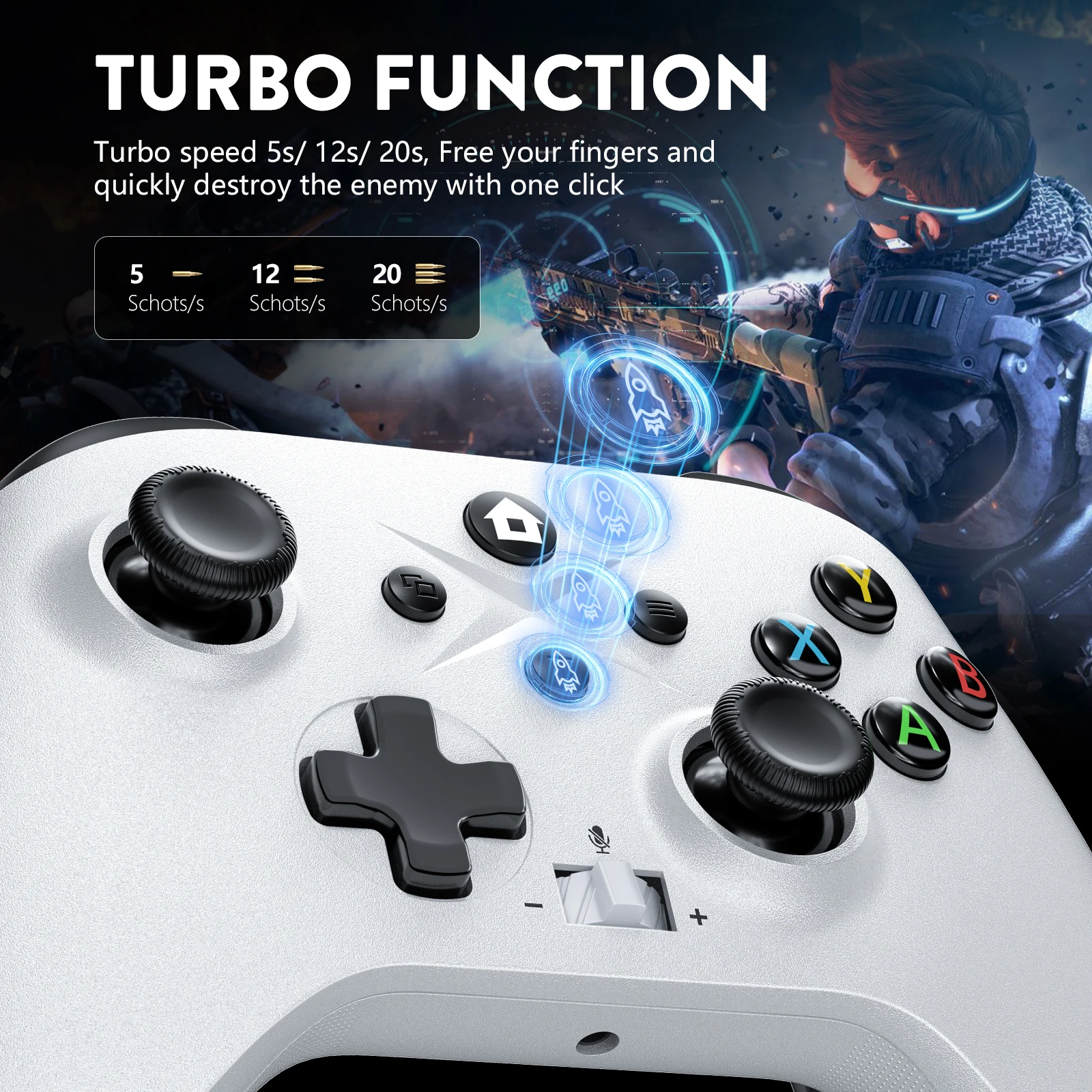 لوحة ألعاب لاسلكية لأجهزة Xbox One، X-boxSeris S/X Pc أذرع التحكم في ألعاب الفيديو المزدوج فيبرا ستة محاور جيروسكوب الألعاب عصا التحكم عن بعد قاعة الروك