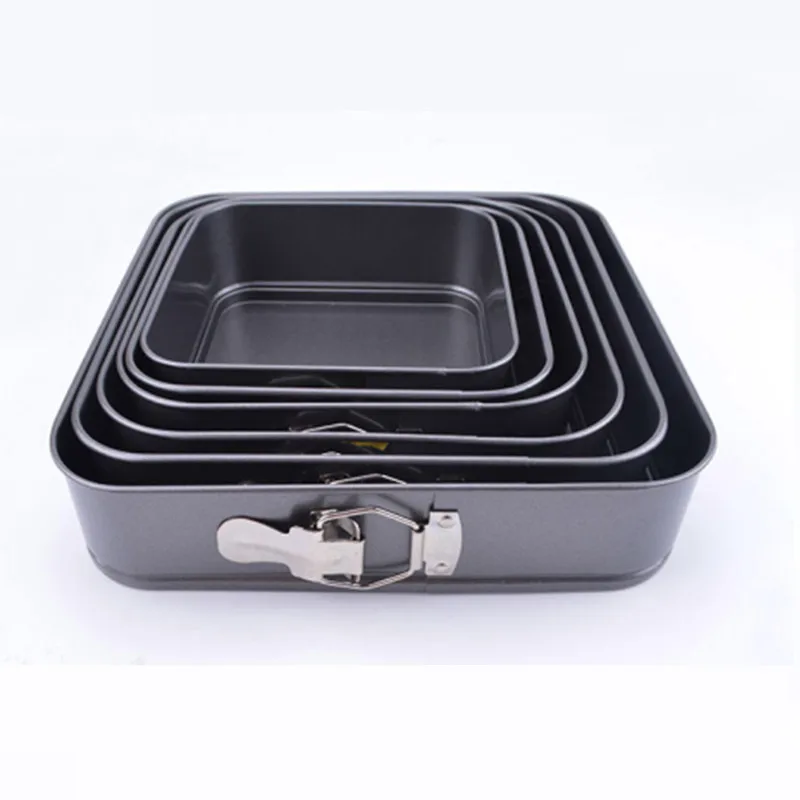 3pcs/set Non-Stick Metal Bake Mould Square Cake Pan Bakeware Removable Bottom Kitchen Accessories Carbon Steel Cakes Molds