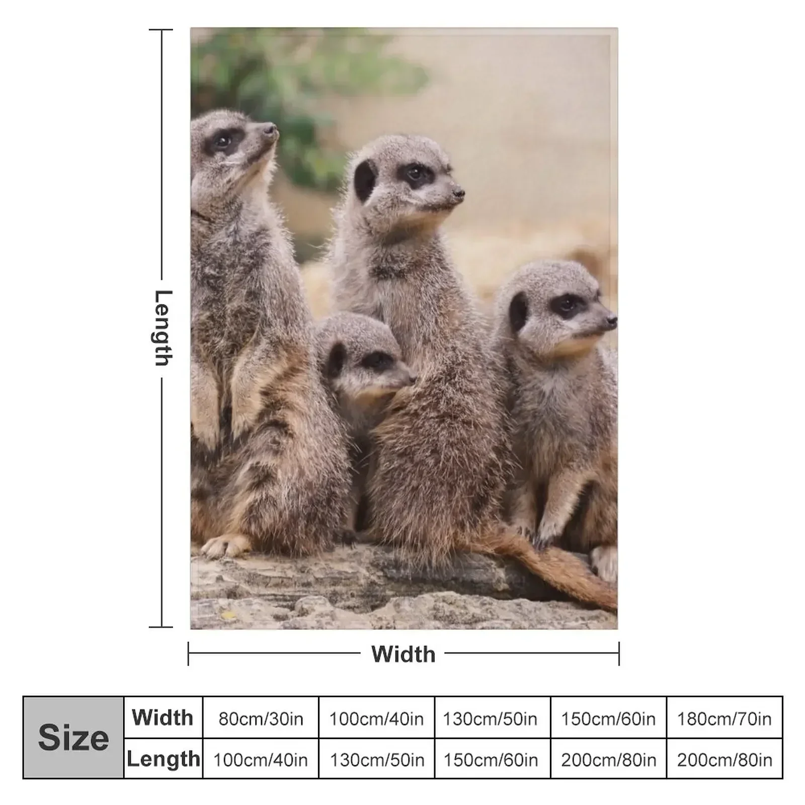 Meerkat family Throw Blanket couch cozy soft plush fuzzy picnic outdoor blanket
