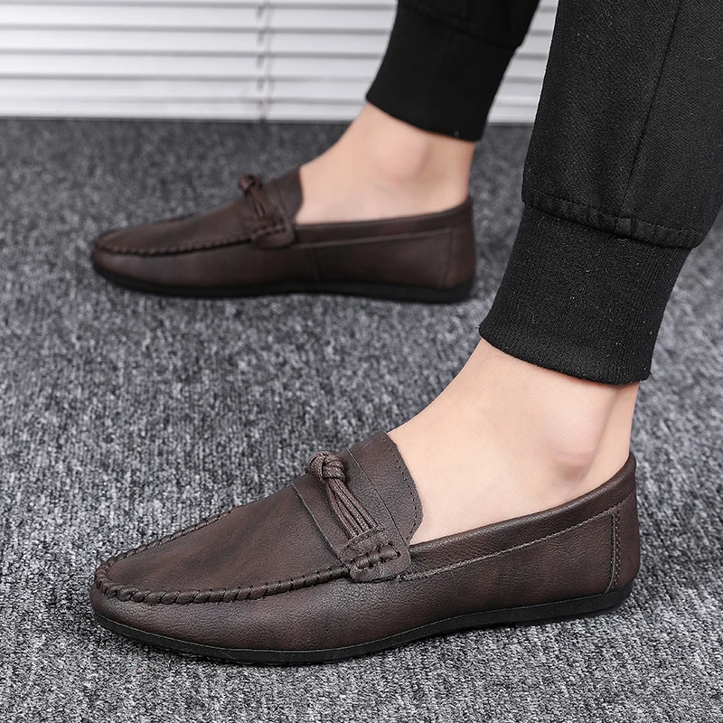 Men Leather Shoes Casual Loafers Men Luxury Brand Designer Moccasins Breathable Fashion Slip on Comfort Driving Shoes