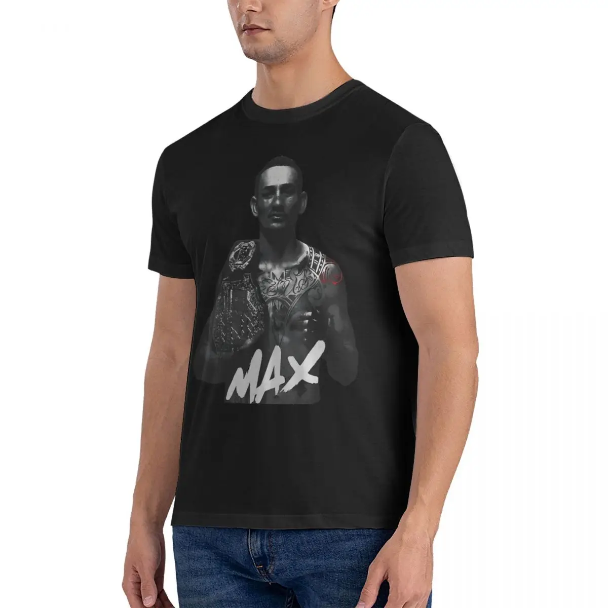 Men's Max T Shirt Holloway Cotton Clothing Vintage Short Sleeve Crew Neck Tees Graphic Printed T-Shirt