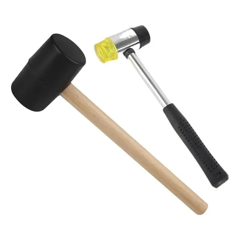 AC23-2 PCS Rubber Hammer, Multi-Function Hammer, Suitable For Crafts, Woodworking, Flooring, Camping And Other Industries