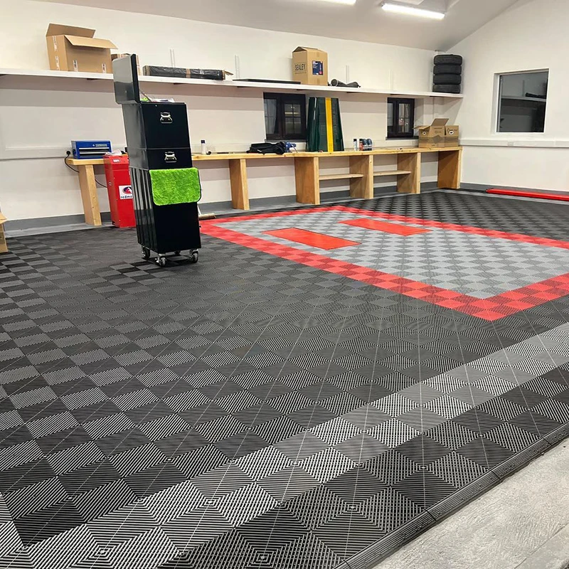 2023 Recyclable 400*400 Mm Pp Floor Tiles For Garage And Workshop With Solid Surface